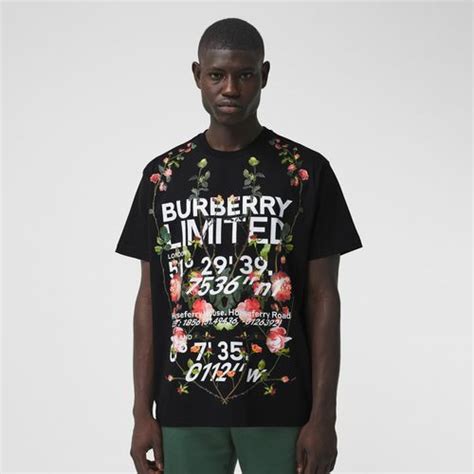 burberry montage print cotton oversized t-shirt in black|Burberry Montage Print Oversized T.